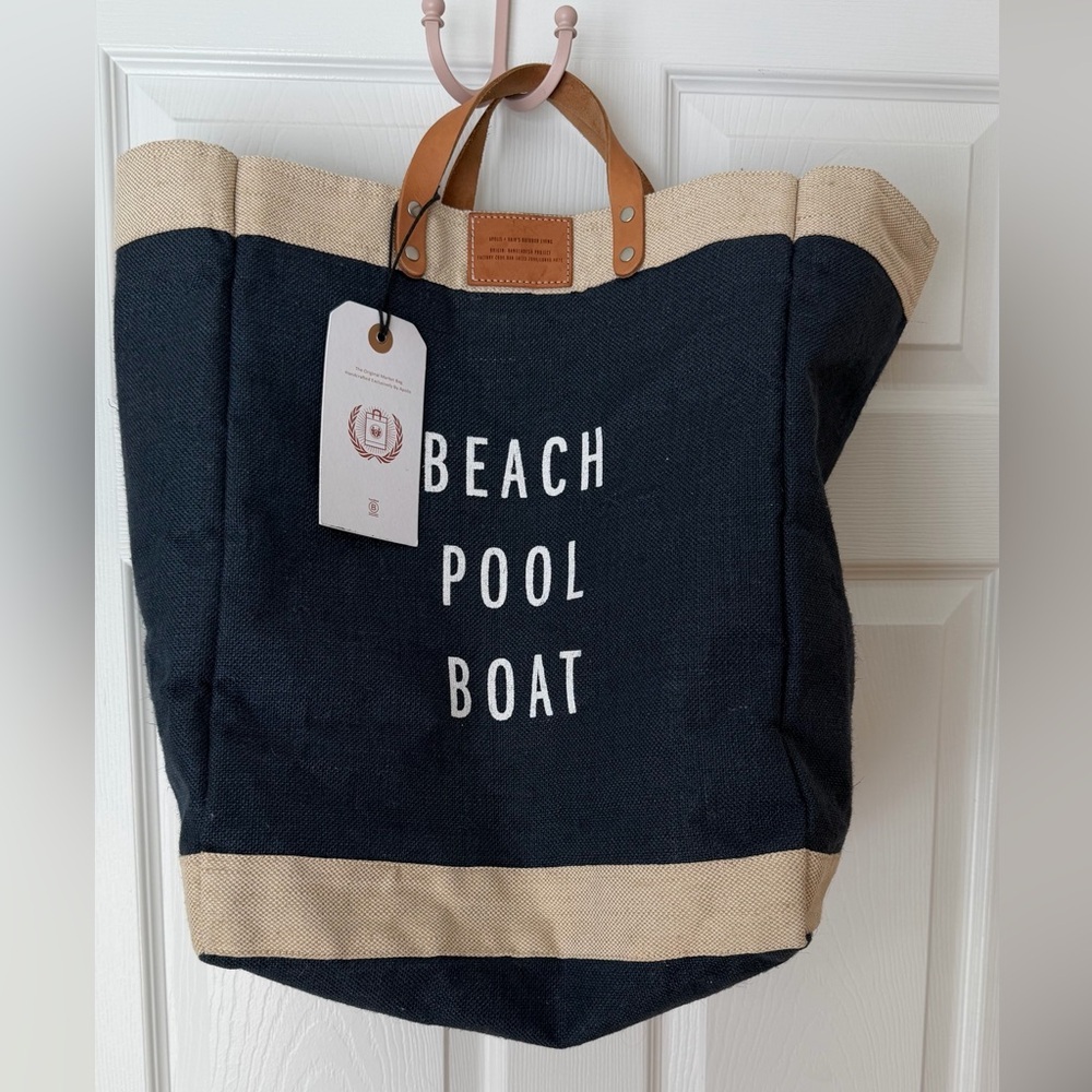 Apolis Navy Canvas Tote Bag NWT Beach Pool Boat